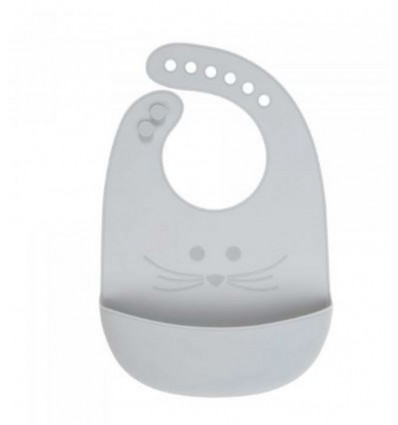 SILICONE BIB LITTLE CHUMS MOUS GREY 231