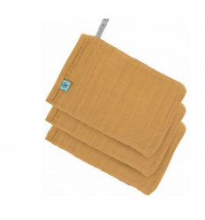 MUSLIN WASH GLOVE SET 3 PCS MUSTARD 21
