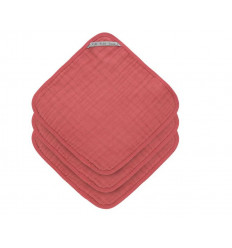 MUSLIN WASHCLOTH SET 3P ROSEWOOD 231