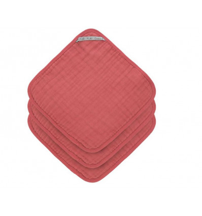 MUSLIN WASHCLOTH SET 3P ROSEWOOD 231