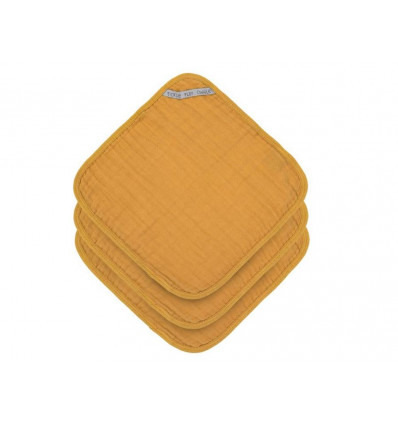 MUSLIN WASHCLOTH SET 3 PCS MUSTARD 21