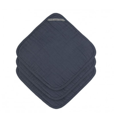 MUSLIN WASHCLOTH SET 3P NAVY 231