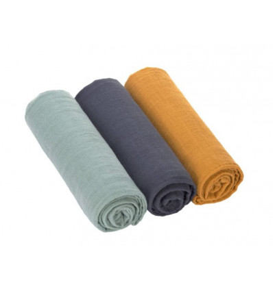SWADDLE&BURP BLANKET L GREEN/NAVY/MUS 21