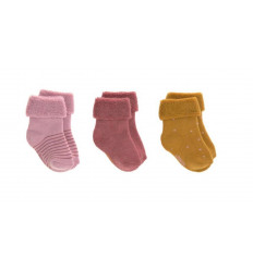 NEWBORN SOCK GOTS 3P ROSEWOOD15-18 25