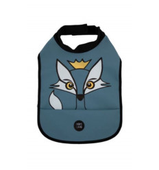 HIGH NECK BIB FOX WAVY BLUE 201