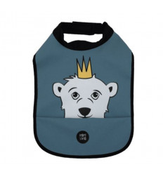 HIGH NECK BIB POLAR BEAR WAVY BLUE 201