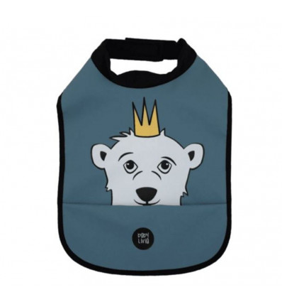HIGH NECK BIB POLAR BEAR WAVY BLUE 201