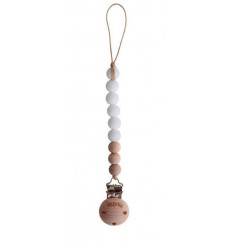 PACIFIER CLIP CLEO WHITE/WOOD 211