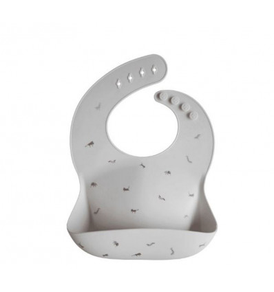 SILICONE BIB PATTERN GREY SAFARI 221