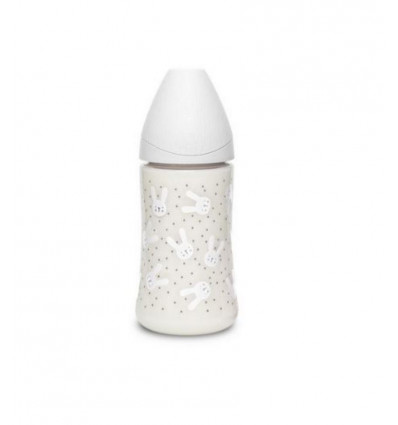 FLES PA SIL 3POS 270ML GRAY RABBITS 21