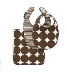 BIB/BURB SET DOTS CHOCOLATE