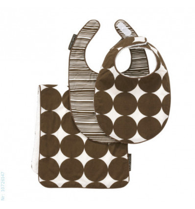 BIB/BURB SET DOTS CHOCOLATE