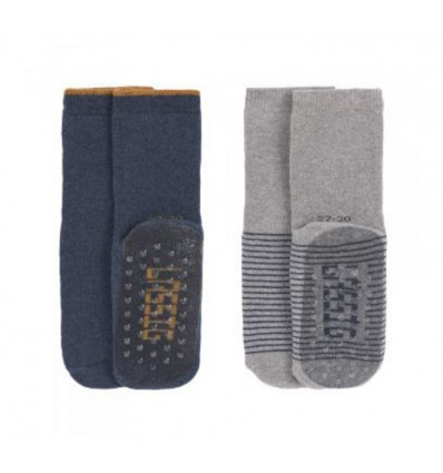 ANTI-SLIP SOCK 2P BLUE/GREY 27-30 25