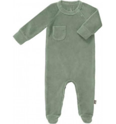 PYJAM VELOUR FEET FOREST GREEN 3-6M 25