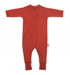 BABYSUIT L.SLV FEET 50/56 ROSEWOOD 221