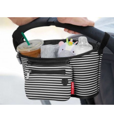 STROLLER ORGANIZER BLACK/WHI STRIPE 202