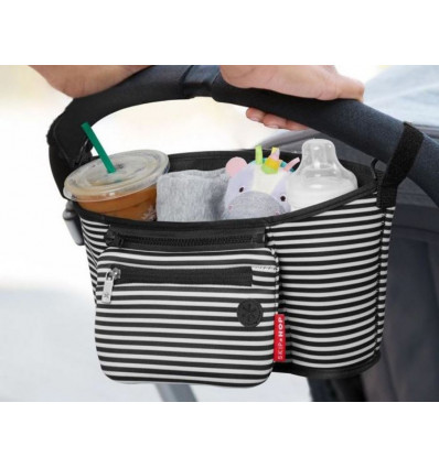 STROLLER ORGANIZER BLACK/WHI STRIPE 202