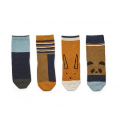 SILAS COTTON SOCKS 4 PACK OLIVE GRN 202
