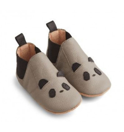 EDITH LEATHER SLIPPERS PANDA GREY 202