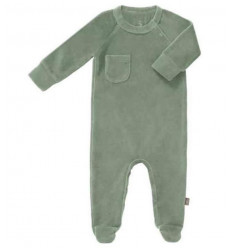 PYJAM VELOUR FEET FOREST GREEN 0-3M 25