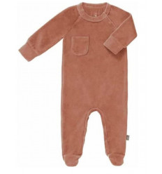PYJAMA VELOURS FEET ASH ROSE 0-3M 21