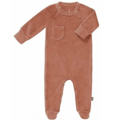 PYJAMA VELOURS FEET ASH ROSE 0-3M 21