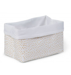 CANVAS MAND 32X20X20 SMALL GOLD DOTS 82