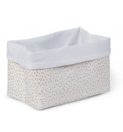 CANVAS MAND 32X20X20 SMALL GOLD DOTS 82
