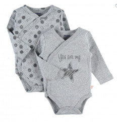 LOT 2 BODY CROISE GRIS PLUME 6M