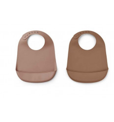 TILDA SILICONE BIB SOLID ROSE/TERRAC 22