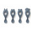 LIVA SILICONE SPOON 4 PACK BLUE WAVE 202