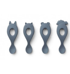 LIVA SILICONE SPOON 4 PACK BLUE WAVE 202