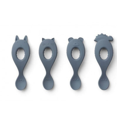 LIVA SILICONE SPOON 4 PACK BLUE WAVE 202