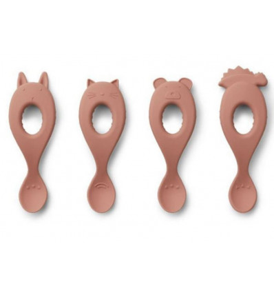 LIVA SILICONE SPOON 4 PACK DARK ROSE 202
