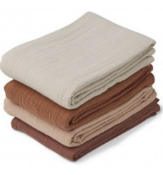 LEON MUSLIN CLOTH 4 PACK ROSE MIX 22
