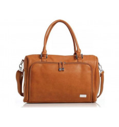  DOUBLE ZIP SATCHEL AMBER-TAN 24