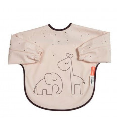 SLEEVED BIB 6-18M DREAMY DOTS POWDER 22