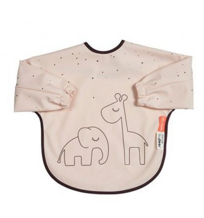 SLEEVED BIB 6-18M DREAMY DOTS POWDER 22