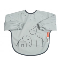 SLEEVED BIB 6-18M DREAMY DOTS GREY 22