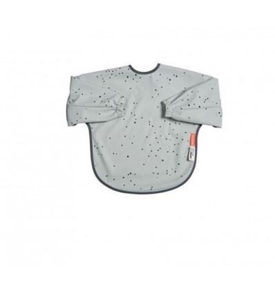 SLEEVED BIB 18M+ DREAMY DOTS GREY 22
