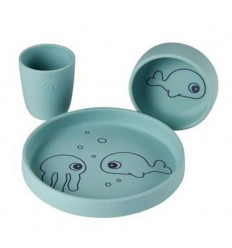 SILICONE DINNER SET SEA FRIENDS BLUE 241