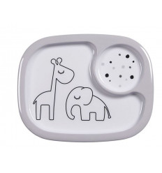 YUMMY MINI COMPARTMENT PLATE GREY 21