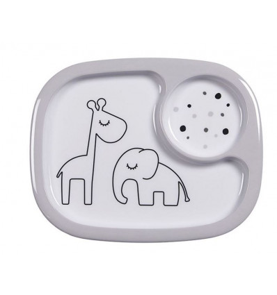 YUMMY MINI COMPARTMENT PLATE GREY 21