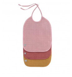 MUSLIN/TERRY BIB ROSE/ROSEWOOD/MUST 24