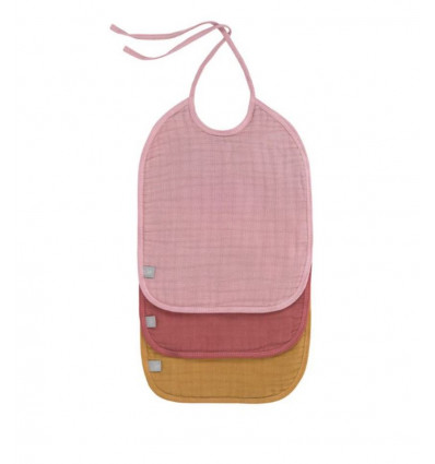 MUSLIN/TERRY BIB ROSE/ROSEWOOD/MUST 24