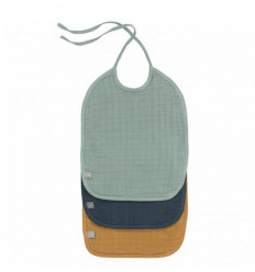 MUSLIN/TERRY M BIB GREEN/NAVY/MUST 21