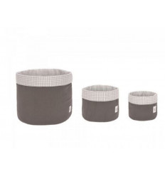 STORAGE BASKET SET 3P MUSLIN GREEN 21