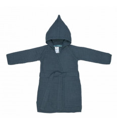 MUSLIN BATHROBE NAVY 12-18M 231