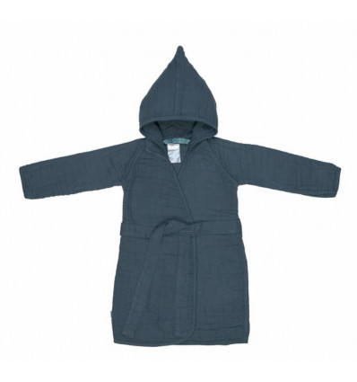 MUSLIN BATHROBE NAVY 12-18M 231