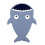 SHARK SLEEPING BAG 1-18M SLATE BLUE 20